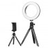 LED MINI RING LIGHT 6 "LAMP WITH MIRROR AND STAND FOR PHONE