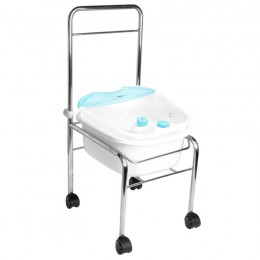 PEDICURE SHOWER TRAY ON WHEELS CHROME + FOOT MASSAGER MASSAGER WITH MAINTAIN AM-506A